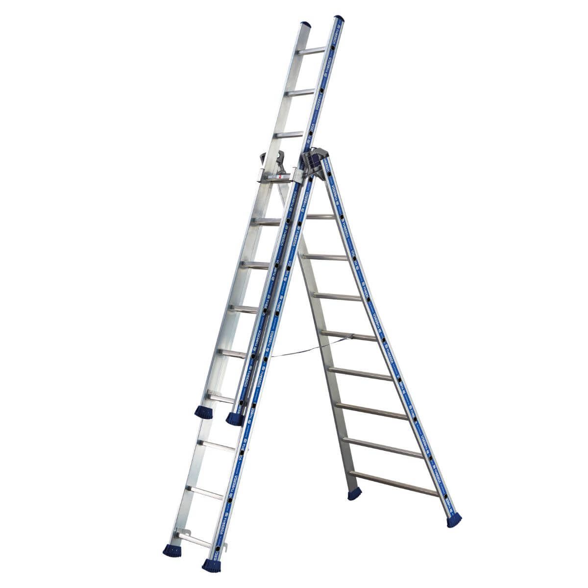 Échelle Platinium transformable 3 plans Tubesca Comabi en aluminium