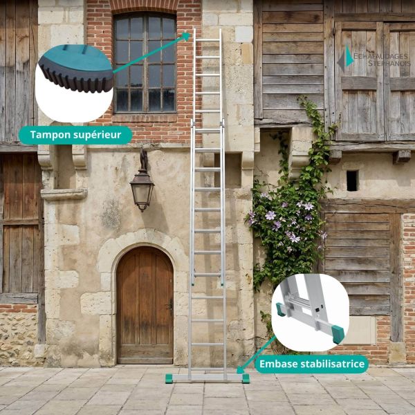 Échelle coulissante 2 plans en aluminium déployée