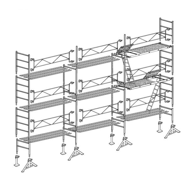 ECHELLE 2 M - 4 BARREAUX POUR ECHAFAUDAGE DE MACON VITO49 | ALTRAD