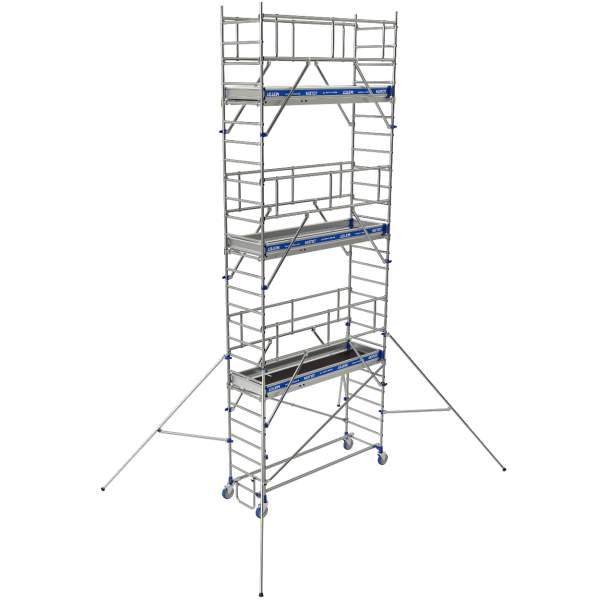 Echafaudage roulant 90 x 250 x 6,2 m hauteur travail