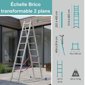 Échelle transformable 2 plans