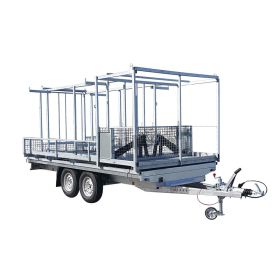 Remorque avec container lots 160m&sup2; fa&ccedil;adier 128m&sup2; ma&ccedil;on