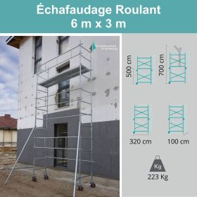 &Eacute;chafaudage roulant 6x3 m 