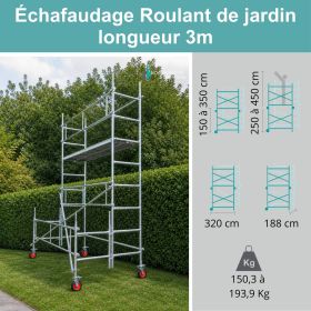 Structure roulante de jardin - taille haie long. 3m