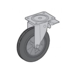 Roue pivotante diamètre 200mm avec frein+boulons