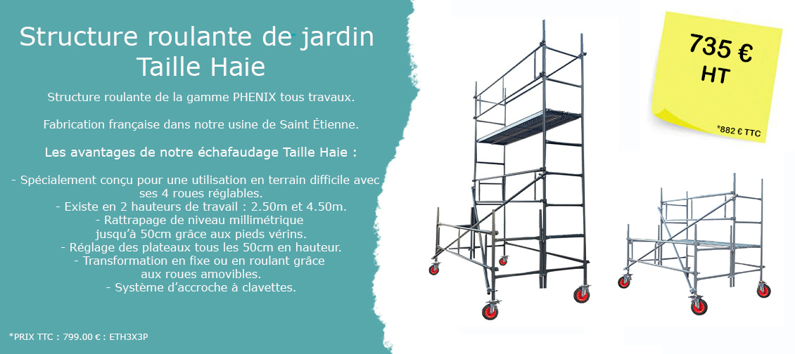 structure roulante jardin taille haie